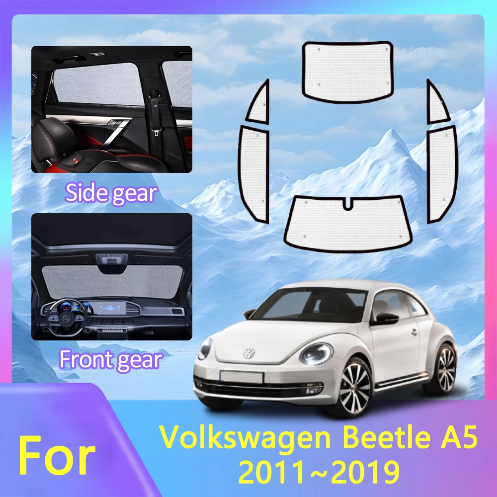 

Для Volkswagen VW Beetle A5 Coccinelle Maggiolino Fusca 2011 ~ 2019 автомобильные солнцезащитные козырьки для окон, анти-УФ-защитные наклейки от солнца Sunshadin