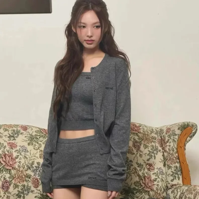 

Круглый вязаный свитер с поясом в Корейском стиле, женский длинный кардиган Sve, верхняя одежда, простой дизайн, Lin Na Lian