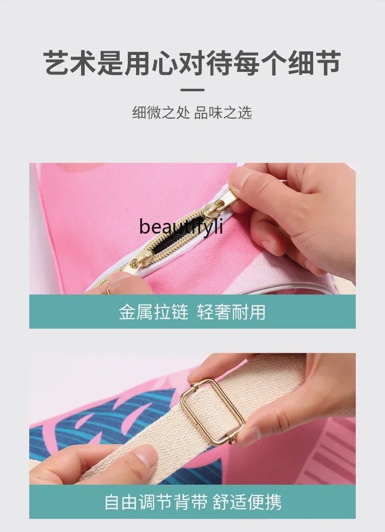 A49 Yoga bag women's fashion canvas lightweight fitness sports storage bag cover backpack