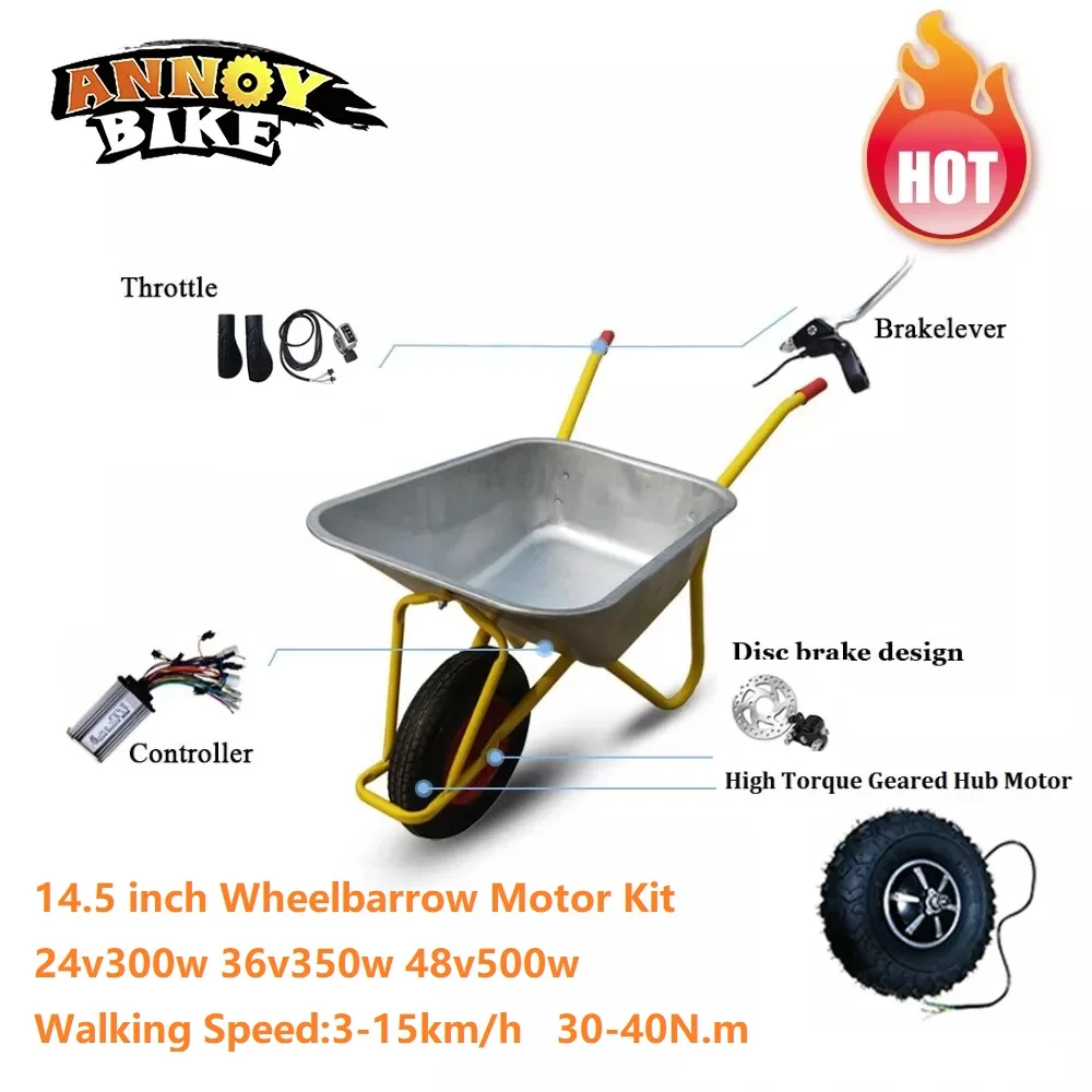 14.5 cal 24v36v48v 300w350w500w elektryczny taczki motoreduktor na skuterach śnieżnych 40N.M zestaw kół tłuszczu Off Road wózek dla osób poruszających się na wózkach inwalidzkich
