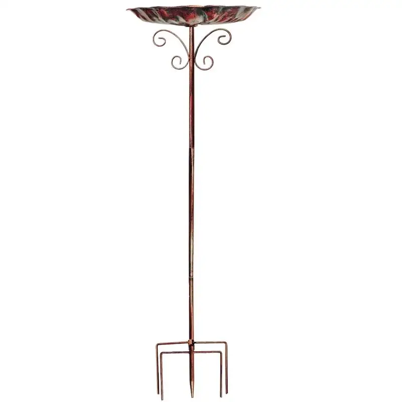 

Bird Bath For Outside Yard Birdfeeder Standing Metal Bird Feeder Bowl Height Adjustable Winterproof Decorations For Yard Patio
