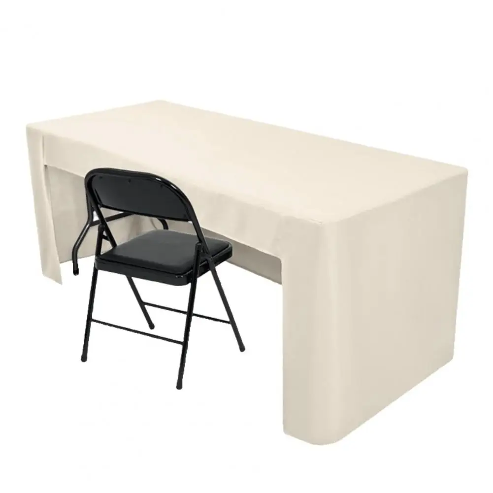 Rectangular Tablecloth Polyester Tablecloth for Folding Tables Washable Open Back Table Cover Solid Color Party Wedding Banquet