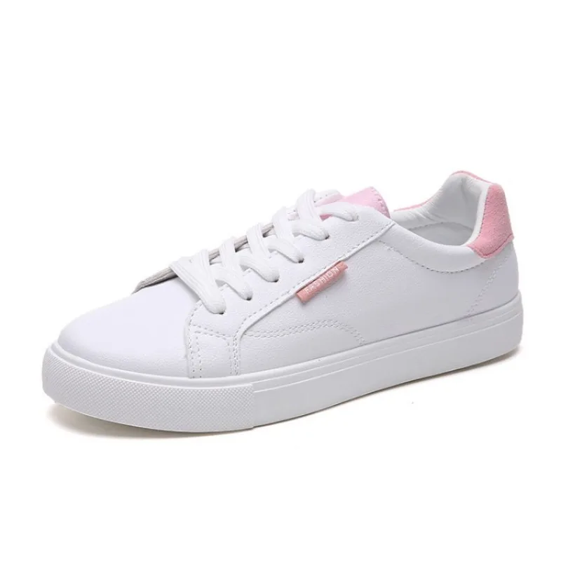 Desginer Women Sneakers Breathable Students Casual Sports Shoes Girl Flat Leather Pu White Shoes Woman Vulcanize Shoes