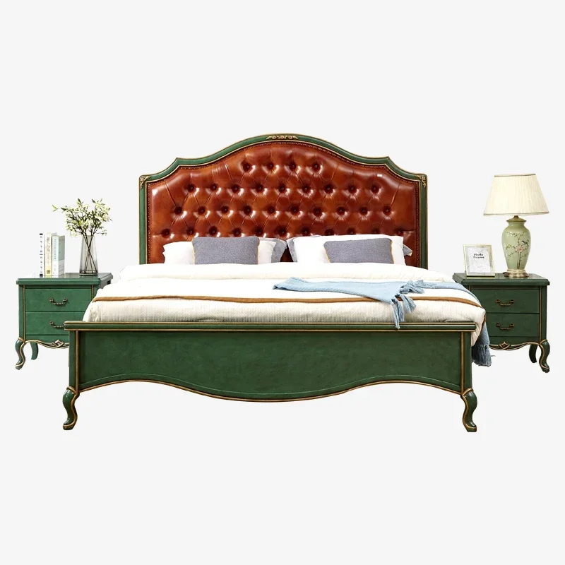 

Solid Wood Bed Double Marriage Bed Simple Master Bedroom Bed 1.8 M 1.5M Light Luxury