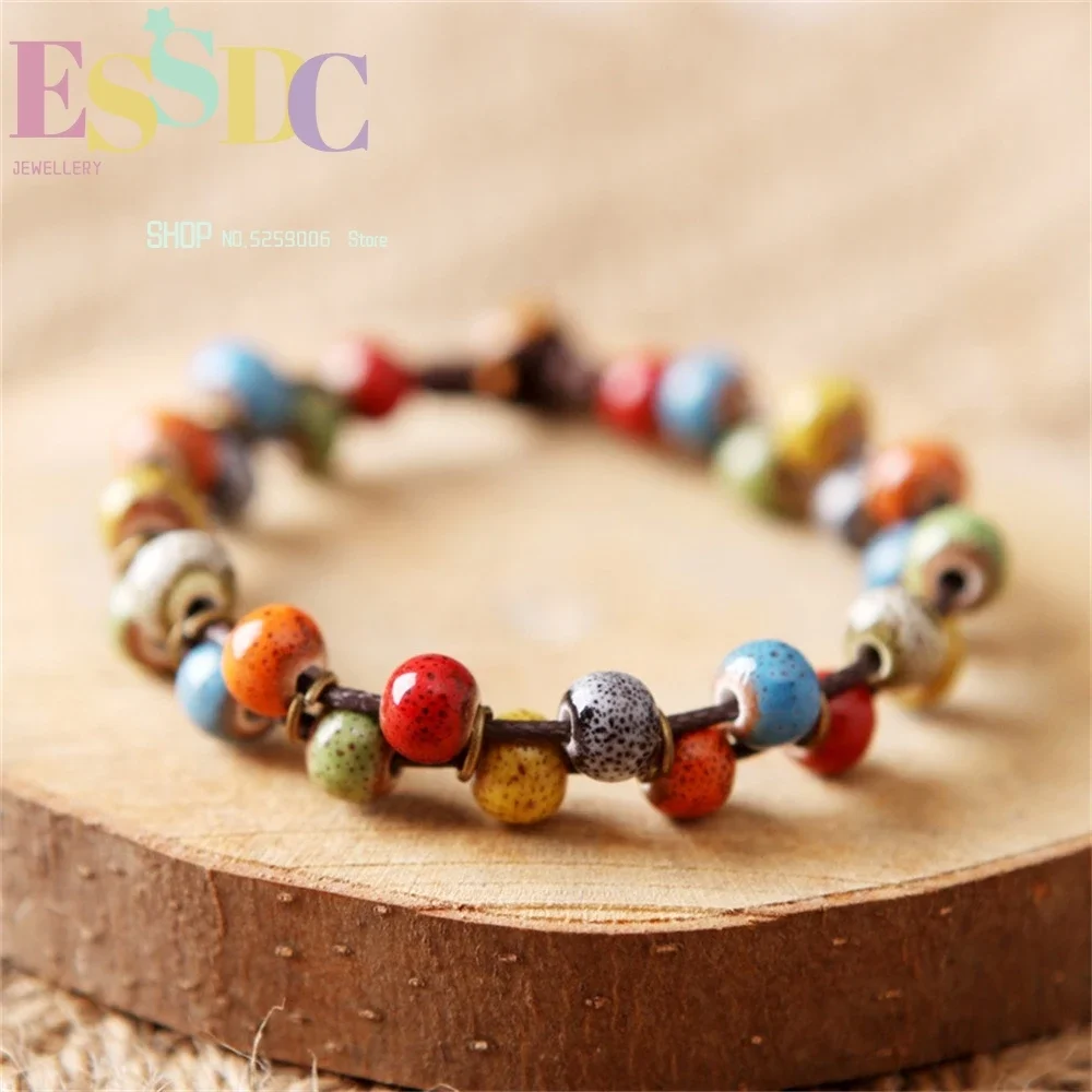

Handwoven Jingdezhen Characteristic Ceramic Colorful Porcelain Beads Small Fresh Bracelet Personality Versatile Fashion Jewelry