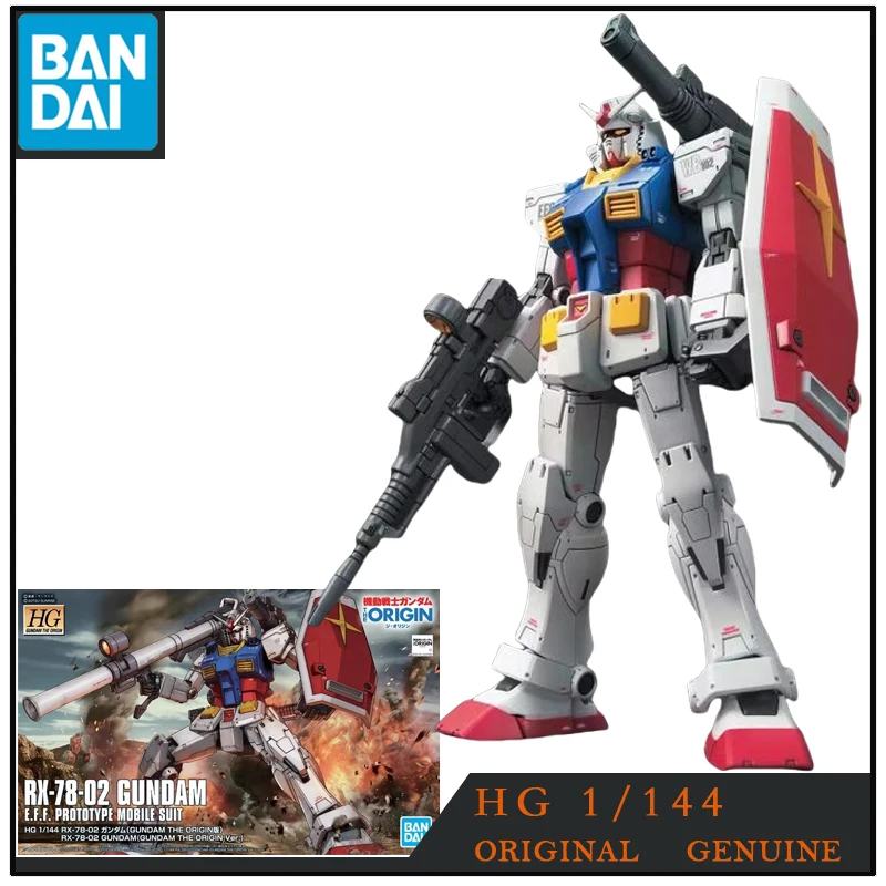 

Bandai Original HG RX-78-02 GUNDAM E.F. Протоипе мобильный Костюм Аниме экшн-Фигурки игрушки для мальчиков девочек детей подарок модель украшения