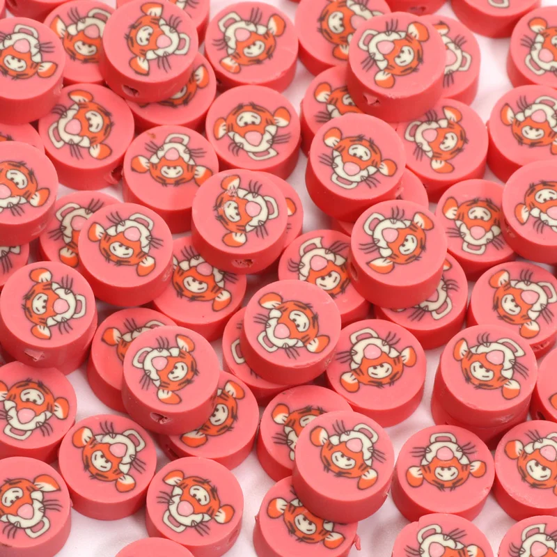 20/50pcs 10mm Cartoon Animation Red Polymer Clay Beads Loose Spacer Beads for Jewelry Makeing DIY Handmade Necklace Accessories