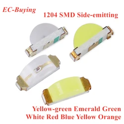 1000pcs/lot 1204 SMD LED Side-emitting Diode Yellow-green Emerald Green White Red Blue Yellow Orange Side Light Emitting Lamp