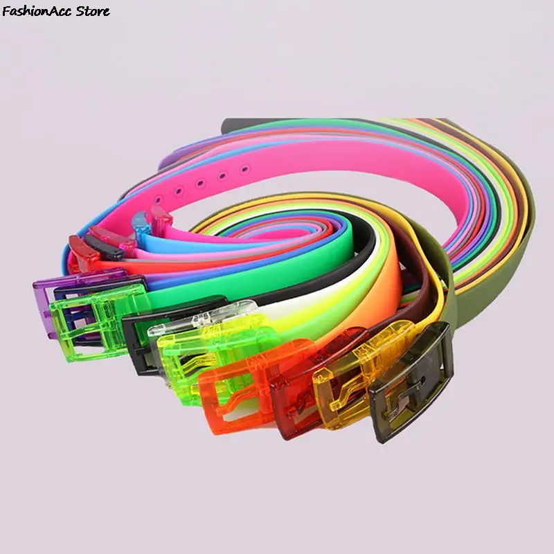 Candy Type Fashion Men And Women Lovers General Belt Silica Gel Belt Plastic Belt Defence Allergy Environmental Protection Belt