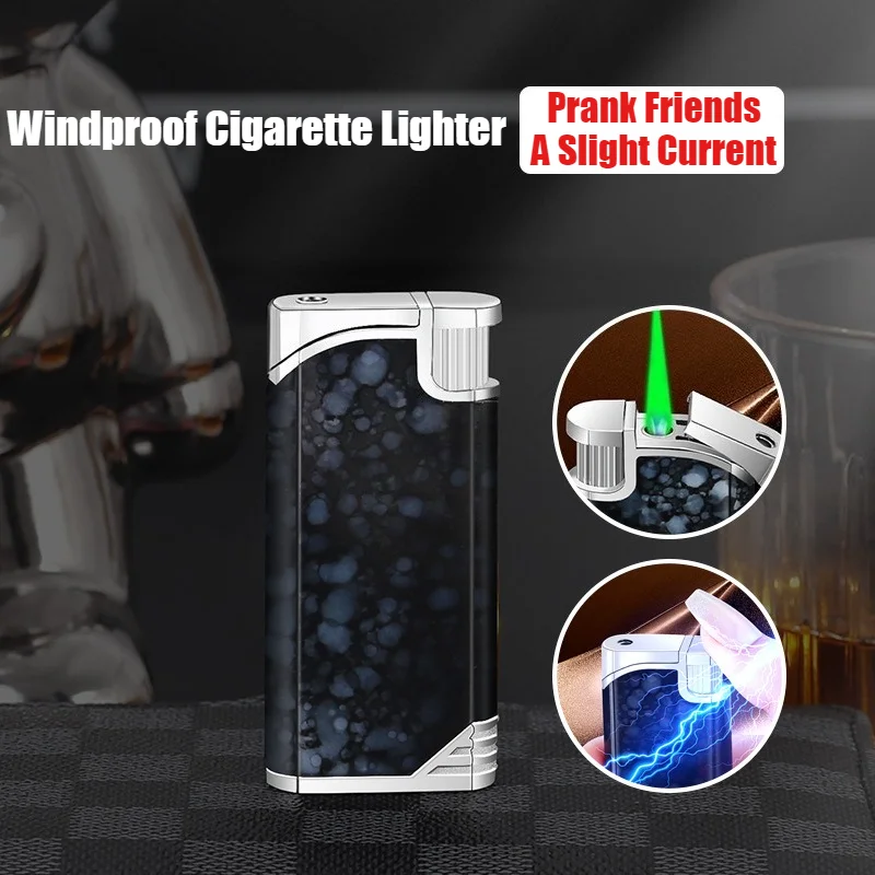 

New Cigar Lighter Slight Electric Shock Toys Prank Friends Windproof Igniter Inflatable Lighters & Smoking Cigarette Accessories