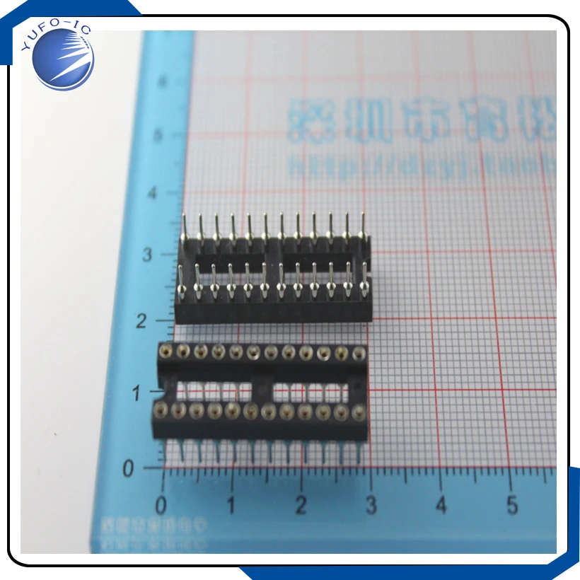 10 قطعة/الوحدة الجسم الضيق IC ثقب دائري مقعد ثقب دائري قاعدة 24P مقعد موصل مقبس 24PIN
