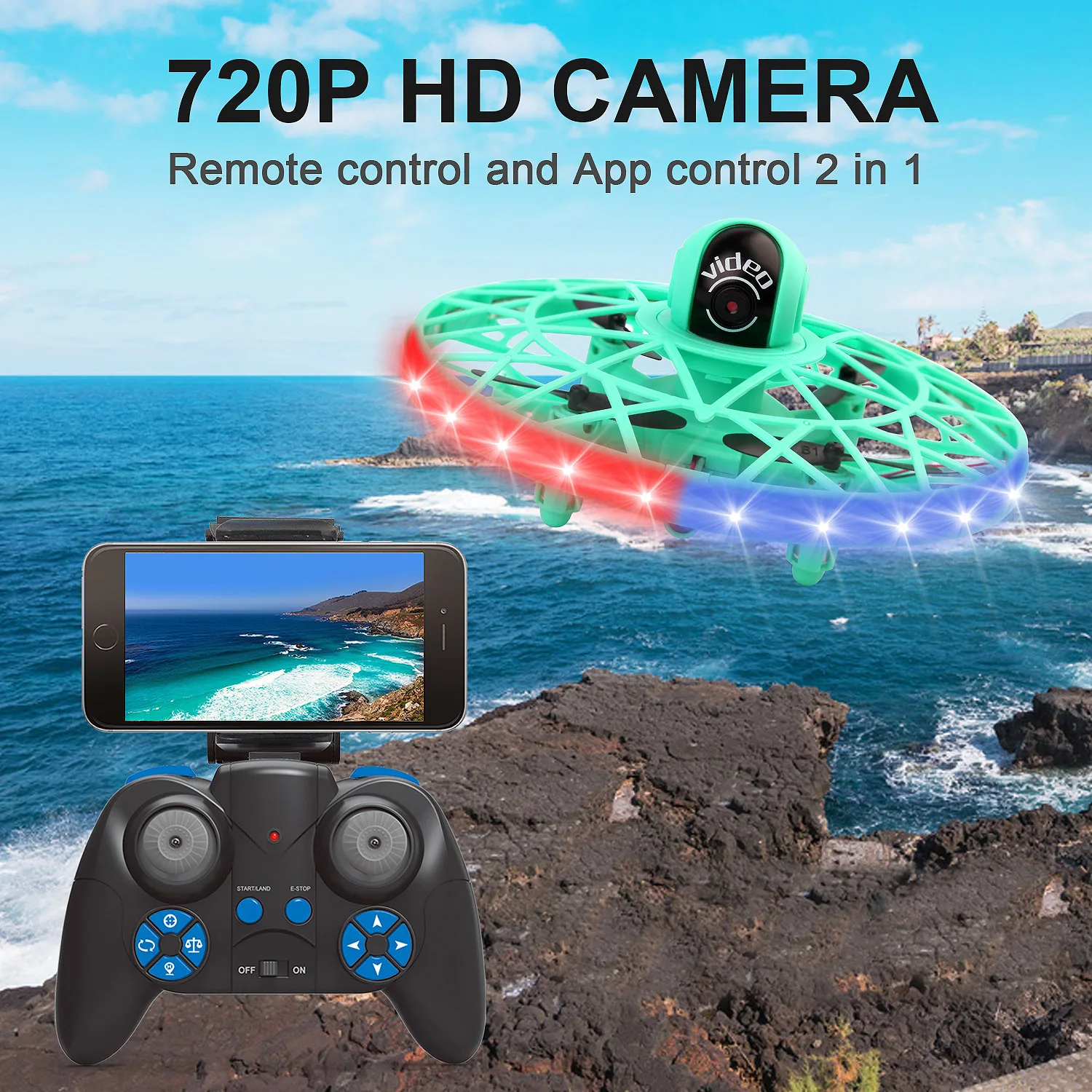 2.4G Aerial Sensing Ball RC Drone Camera with Light UFO Remote Control Aircraft Helicopter Flying Machine Toys for Boy Kids Gift