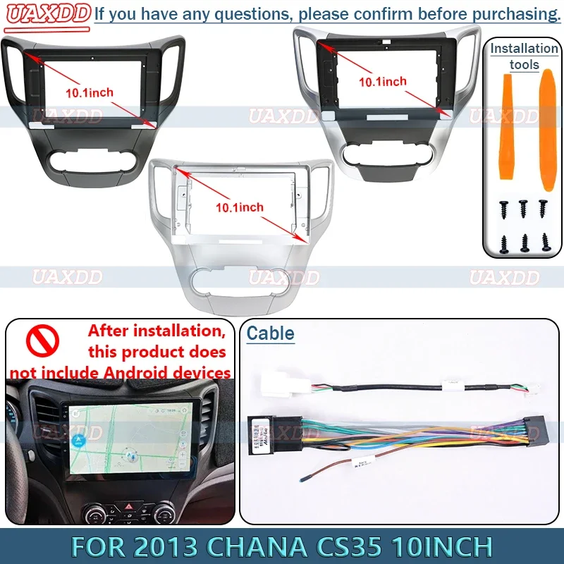Android Stereo Frame Panel para Carro, Painel Fascia, Audio Player, Screen Video, Cable Harness, Navegação, Rádio, 10 ", 2013, CHANA CS35