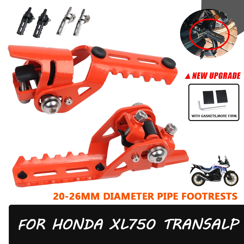 

Motorcycle Accessories 20-26MM Clamps Front Foot Pegs Rests Folding Footrests For HONDA XL 750 Transalp XL750 750XL 2023 2024