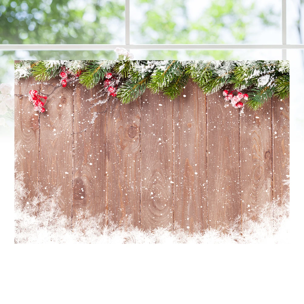 

5 X3ft 3D Photography Background Backdrops Wooden Door Christmas Backgrounds Party