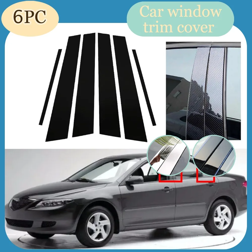 

Silver Glossy Black Pillar Posts Fit For Mazda 6 Sedan Pre-facelift Liftback 2003 2004 2005 2006 2007 Window Sticker Cover