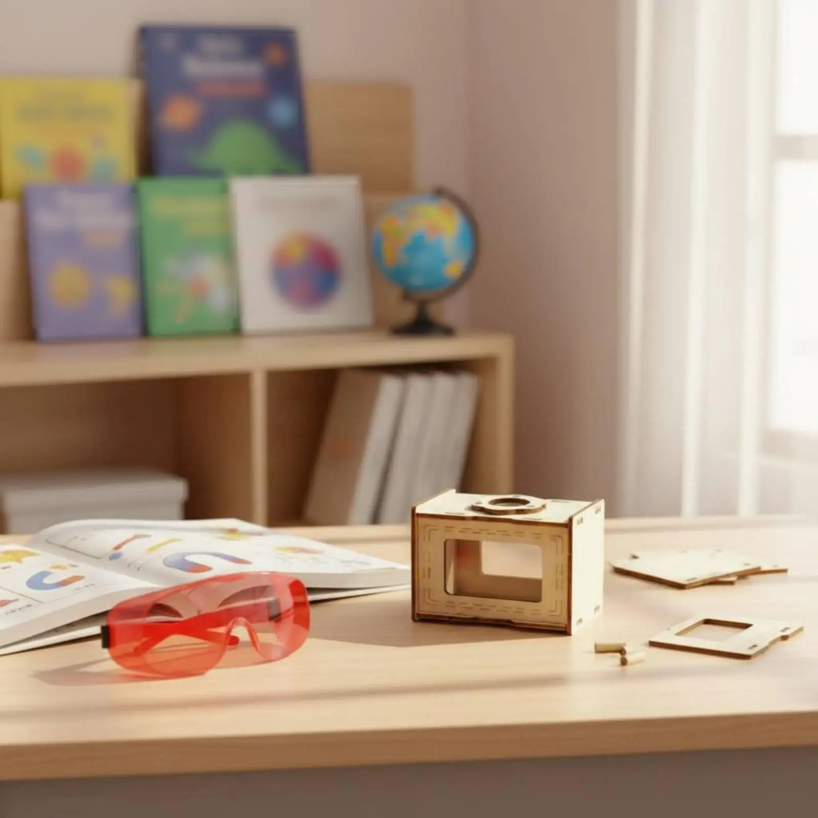 Wooden Physics Teaching Aid DIY Science Kit Manual Viewfinders Learning Kit for Children Experiment Classroom