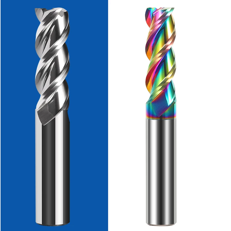 HRC55 3 Flute carbide End mill Aluminum CNC Milling Cutter Tungsten Carbide Milling Cutter End mill for AL EndMillS1SET