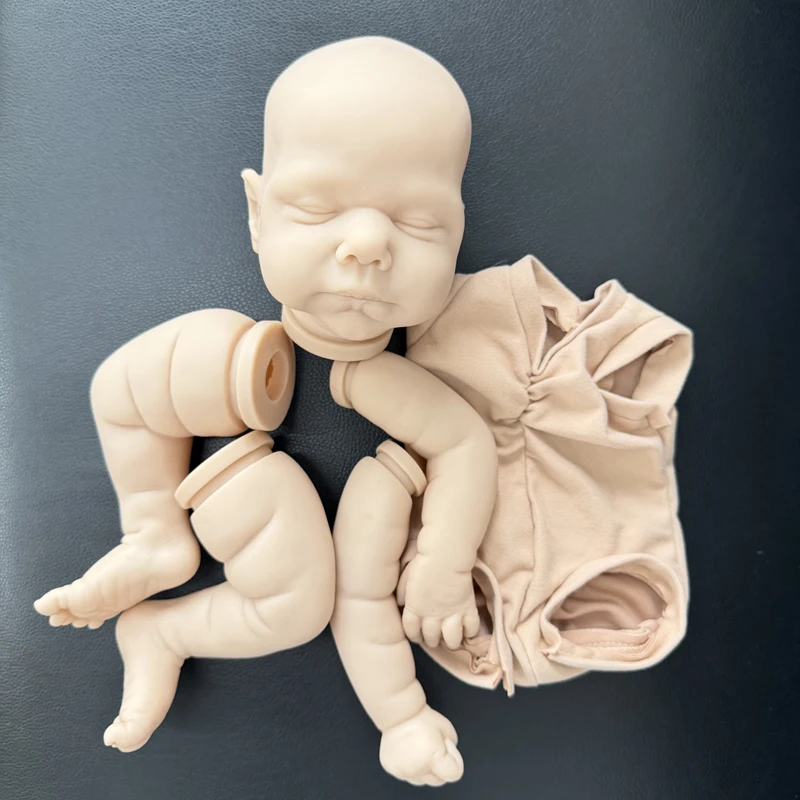 NPK 20Inch Unpainted Blank DIY Doll Parts Reborn MARLEY Fresh Color Doll Kit with Cloth Body Newborn Baby Accessory Set