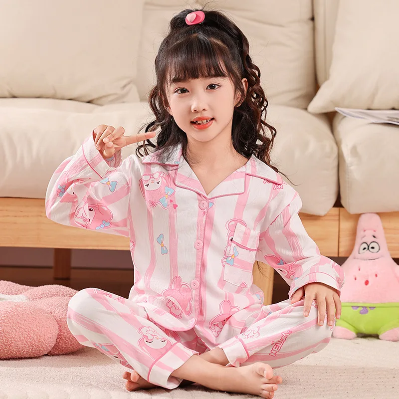 New Autumn Children Pajama Sets Kids Cloud Cotton Sleepwear Anime Cartoon Girl Boy Long Sleeve Pants Pijama Suit Cute Loungewear