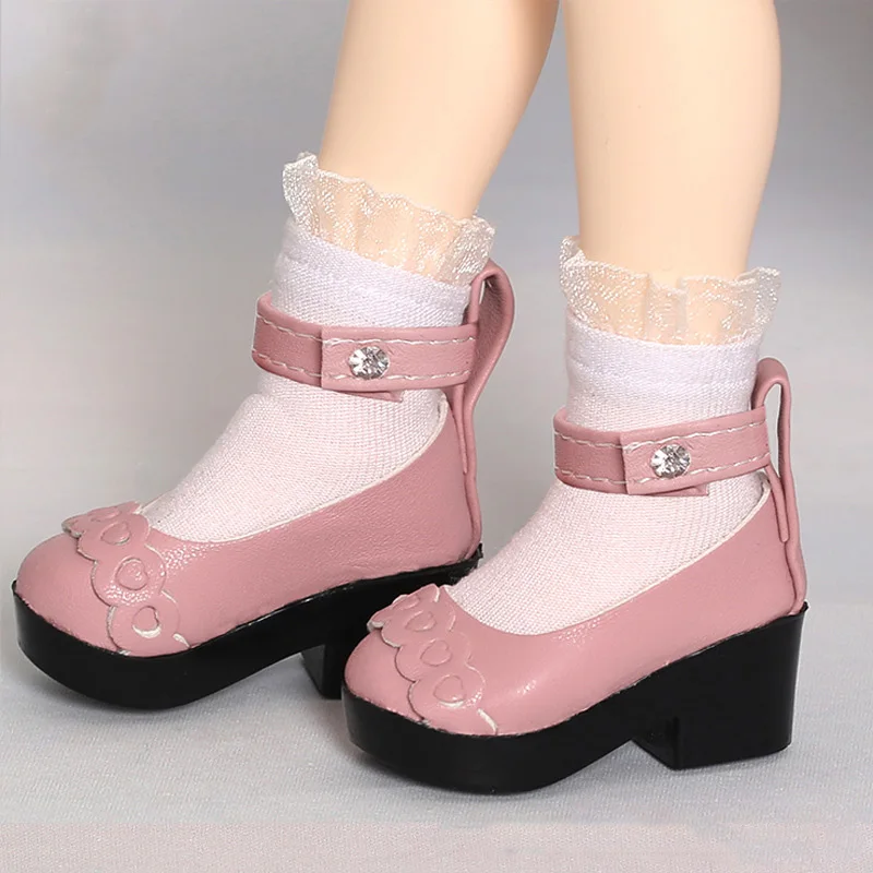 BJD Doll shoes suitable for 1/4 size fashionable casual shoes thick heel round head princess 1/4 doll shoes accessories