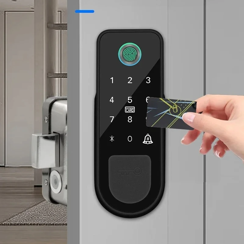 Bluetooth  App Fingerprint Smart Door Lock Gate Password RFID Card Rim Bolt Lock