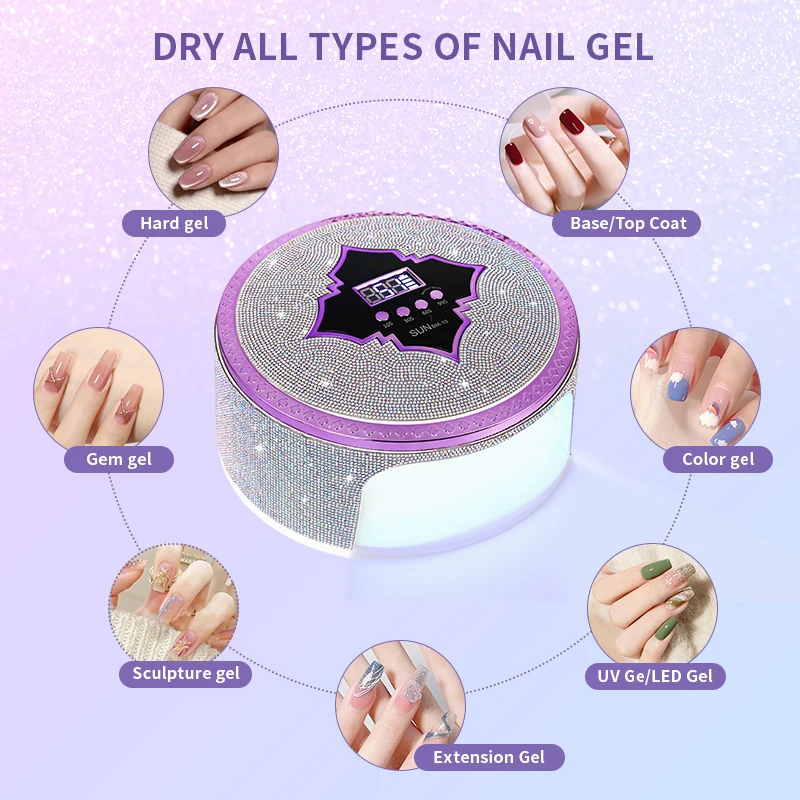 66LEDS Rechargeable UV LED Nail Lamp Professional Cordless Gel Polish Drying Lamp For Manicure With Built-in Battery Nail Art