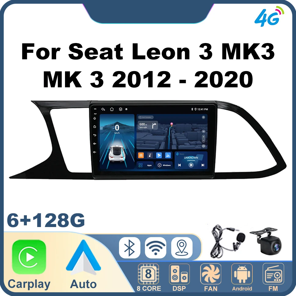 

Автомобильное радио Android для Seat Leon 3 MK3 MK 3 2012-2020 4G Мультимедиа Navi GPS WIFI 4G Плеер Стерео Автомобильные интеллектуальные системы