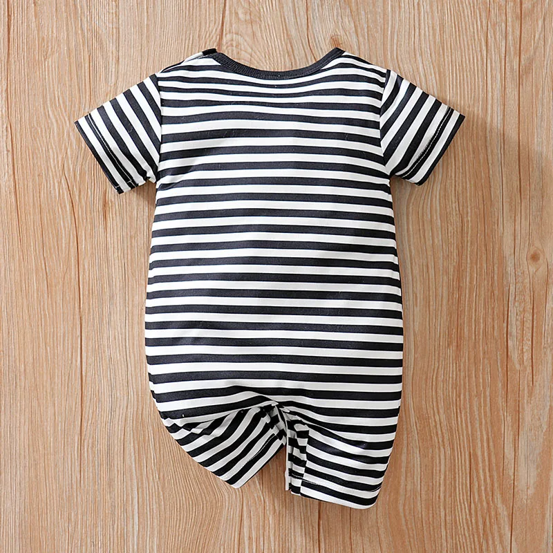 Baby Clothes Cute Cartoon Penguin Embroidered Comfortable Soft Boy And Girl Summer Round Neck Short Sleeved Baby Jumpsuit