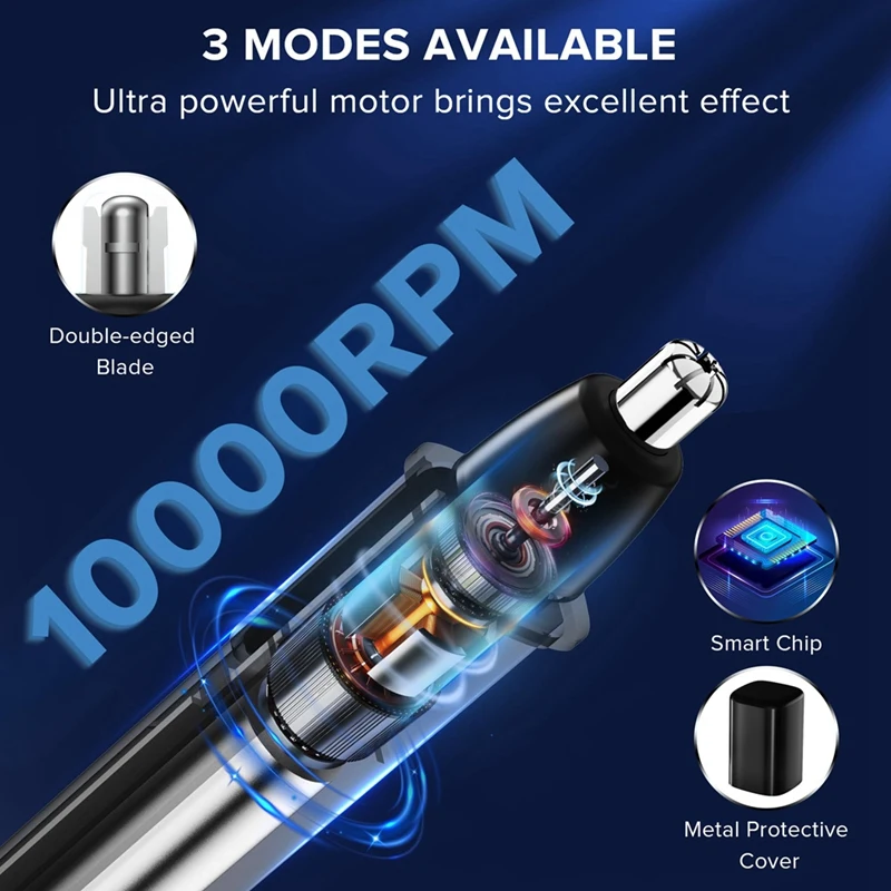 Nose Hair Trimmer For Men USB Rechargeable Ear Nose Hair Trimmer With LCD Display Professional Trimming Tool Durable Easy To Use