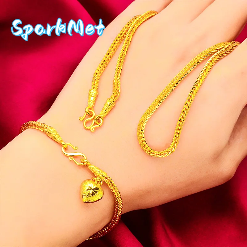 

Набор украшений Sparkmet24K Gold: колье и браслет с изображением лисы, 3 мм | Чистое золото AU999, изящная фигурка лисы, тонкость 3 мм, яркий дизайн для повседневной носки
