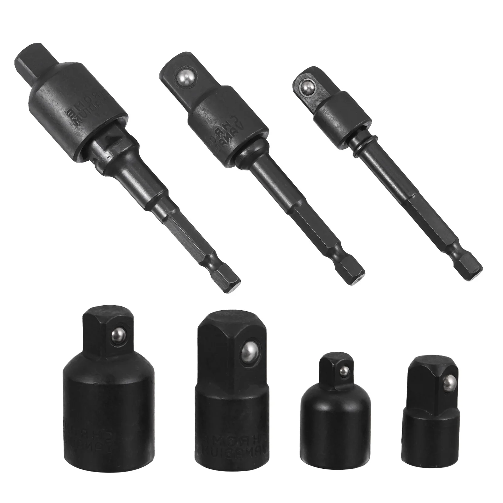 

7Pcs Socket Adapter Set Impact Sockets High Strength Steel Torque Transfer for Air Hand Tools Screwdriver Conversion Drill