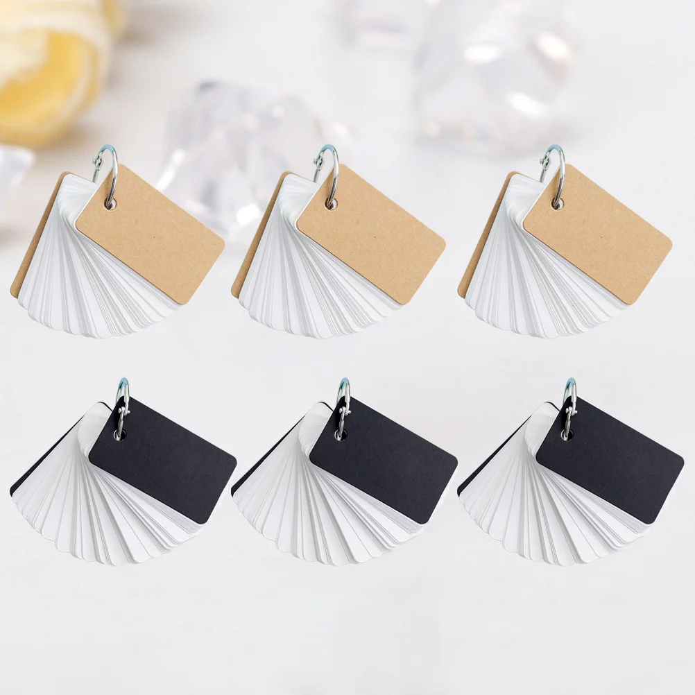 

6Pcs Ring Loose-Leaf Notepad Portable Memory Paper Binder Memo Pads(Black+White) portable notepads