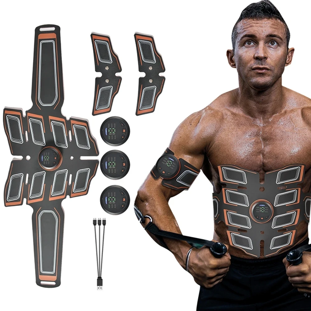 EMS Abdominal Muscle Stimulator Trainer USB Connect Abs Fitness Equipment Training Gear Muscles Electrostimulator Toner Massage