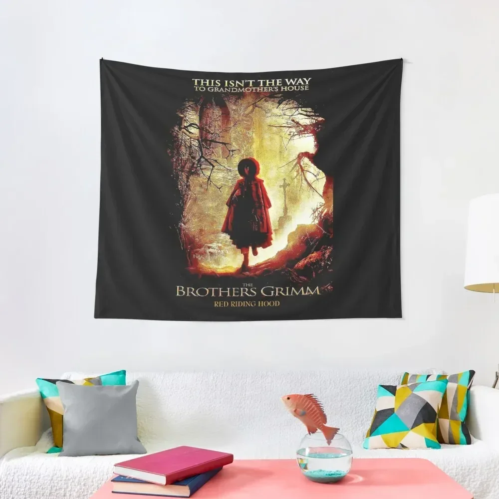 RED RIDING HOOD : Vintage Brothers Grimm Fairy Tale Print Tapestry Room Decore Aesthetic Room Design Tapestry