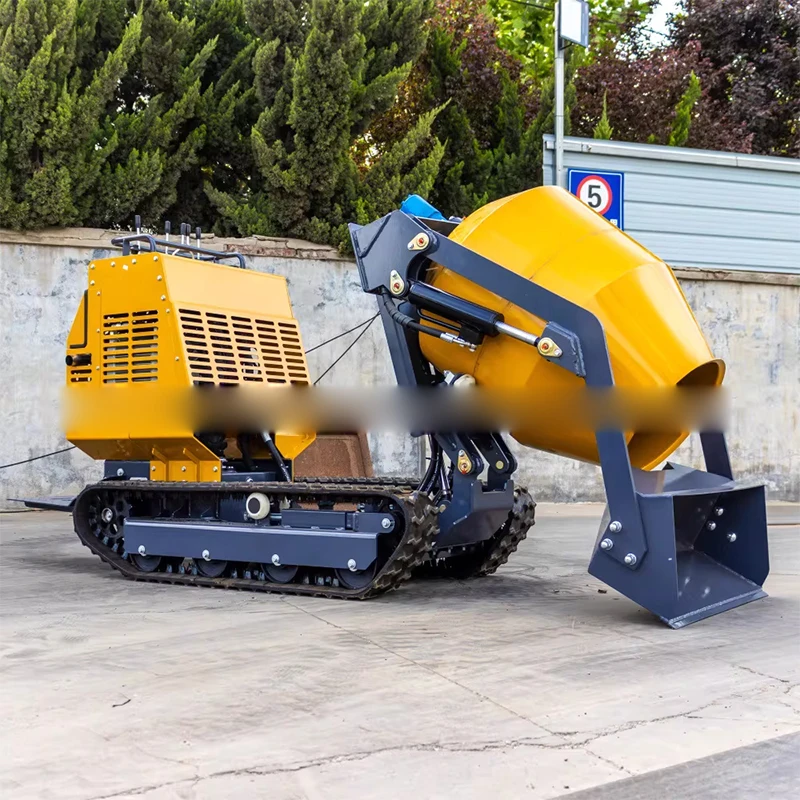 Construction Site Concrete Mixing Tracked Drum Concrete Mixer Tracked Dump Truck Self Assembly Concrete Machinery
