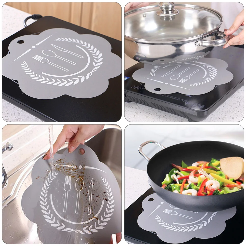 Induction Cooker Protective Pad Heat Conduction Mat Glass Fiber Non-Slip Reusable Easy Clean Improve Cooking Experience