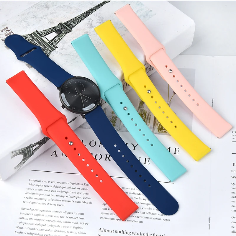 Silicone strap for Galaxy watch Active 2 44mm 40mm/3 45mm 41mm/46mm/42mm Samsung Gear s3 bracelet Huawei watch GT 2 2e pro Band