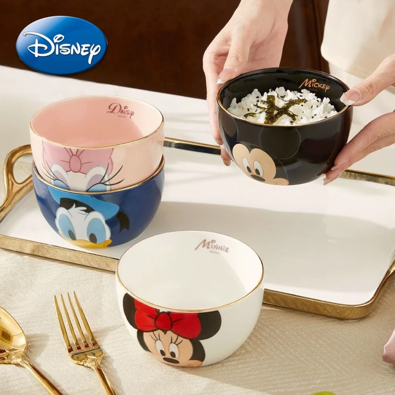 

Disney Mickey Mouse Bowl Minnie Cartoon Cute Characters Ceramic Tableware Meals Soup Noodles Bowl Dinner Couple New Home Gift