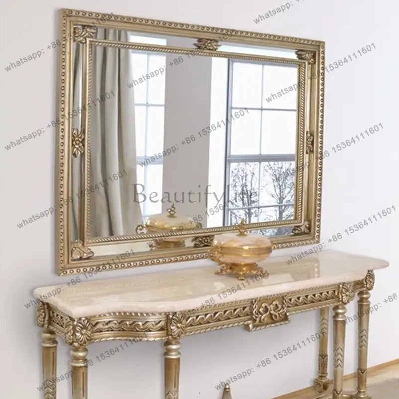 Household bathroom decorative makeup mirror luxury beauty salon frame hanging