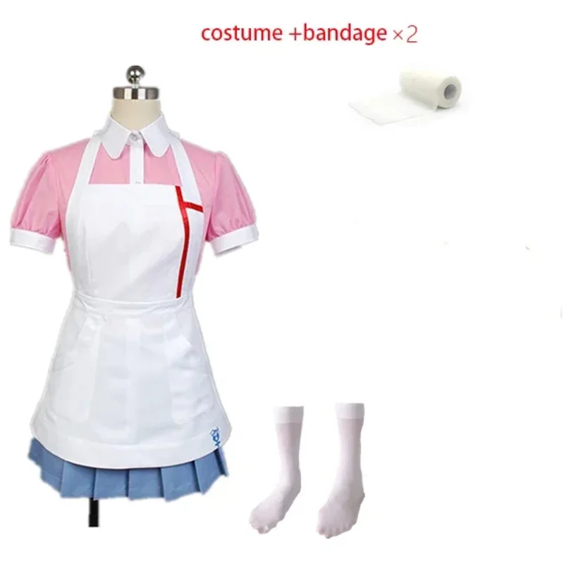 Danganronpa Mikan Tsukiki Cosplay Halloween Carnival Ultimate Nurse Funny Costume Cafe Maid Uniform For Women MN9