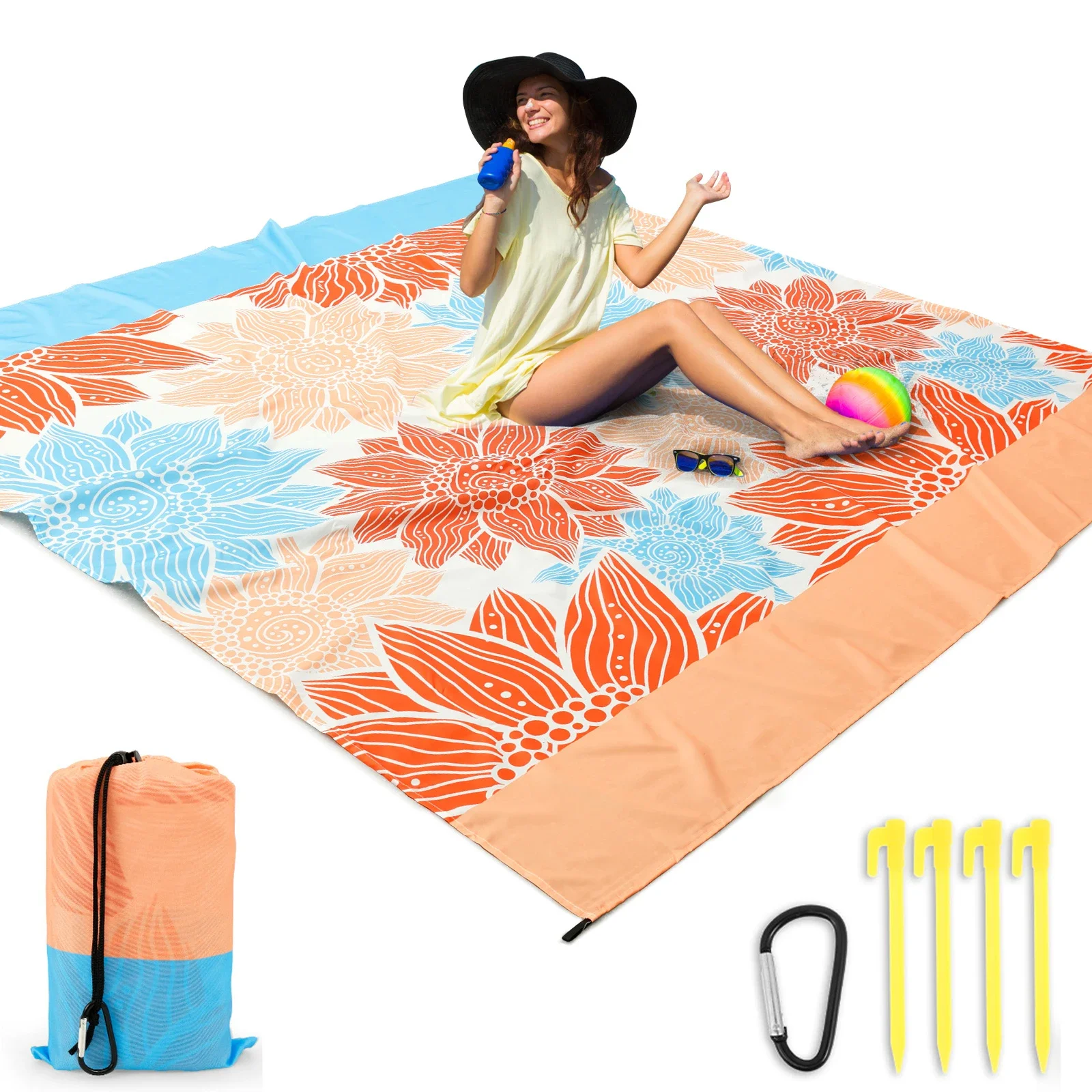 Beach Blanket Picnic Mat 210x200cm Waterproof Sandproof Portable Outdoor Sports Travel Hiking Camping Blanket