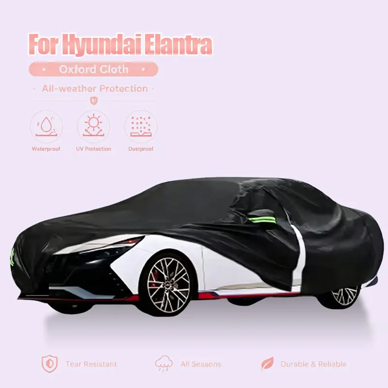 

For Hyundai Elantra Full Car Cover Side Zipper Waterproof Dustproof Sun Protection Outdoor Exterior Accessories
