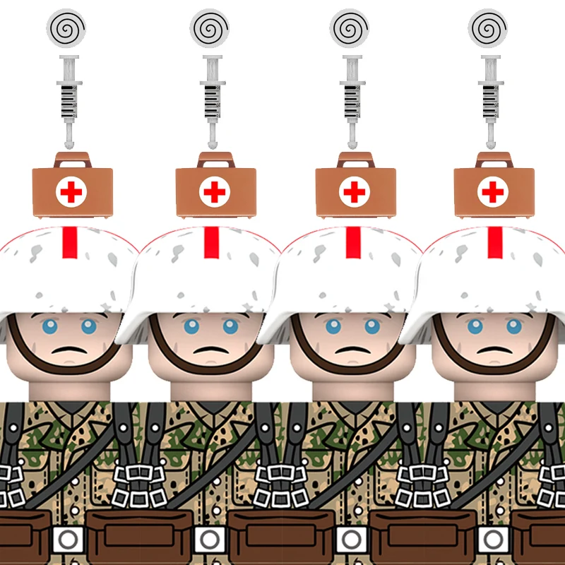 WW2 Military Infantry Medical Soldier Figures Building Blocks Britain Japanese Soviet Union Legion Armored Weapons Bricks Toys