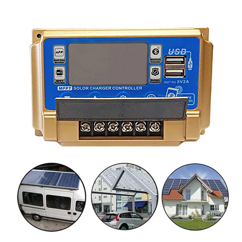 

Контроллер заряда солнечной батареи 30/40/50/60 А, MPPT 12 В, 24 В, Стандарт Bluetooth/Wi-Fi, регулятор заряда солнечной панели