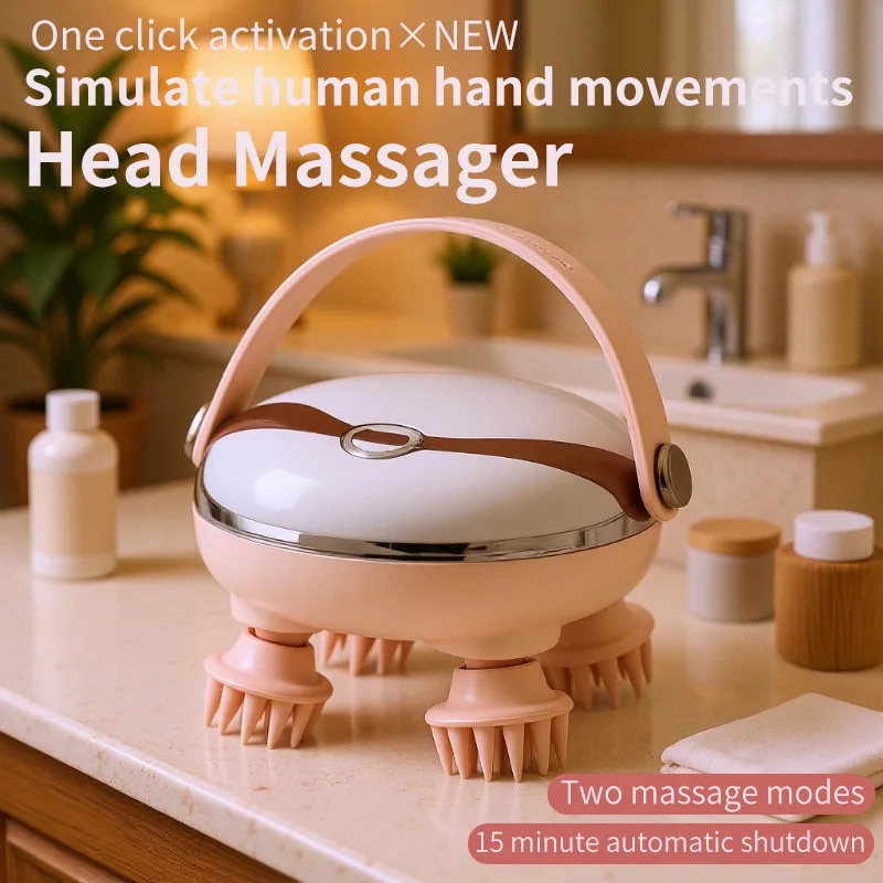Electric Head Scalp Massager With 4 Heads Portable Handheld Massage Device For Full Body Women Men Dog Massager Stress Relaxing