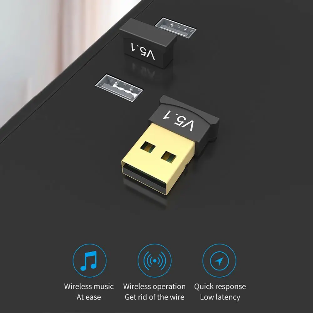 USB 블루투스 5.1 어댑터 송신기 수신기 블루투스 오디오 블루투스 동글 무선 USB 어댑터 컴퓨터 PC 노트북용