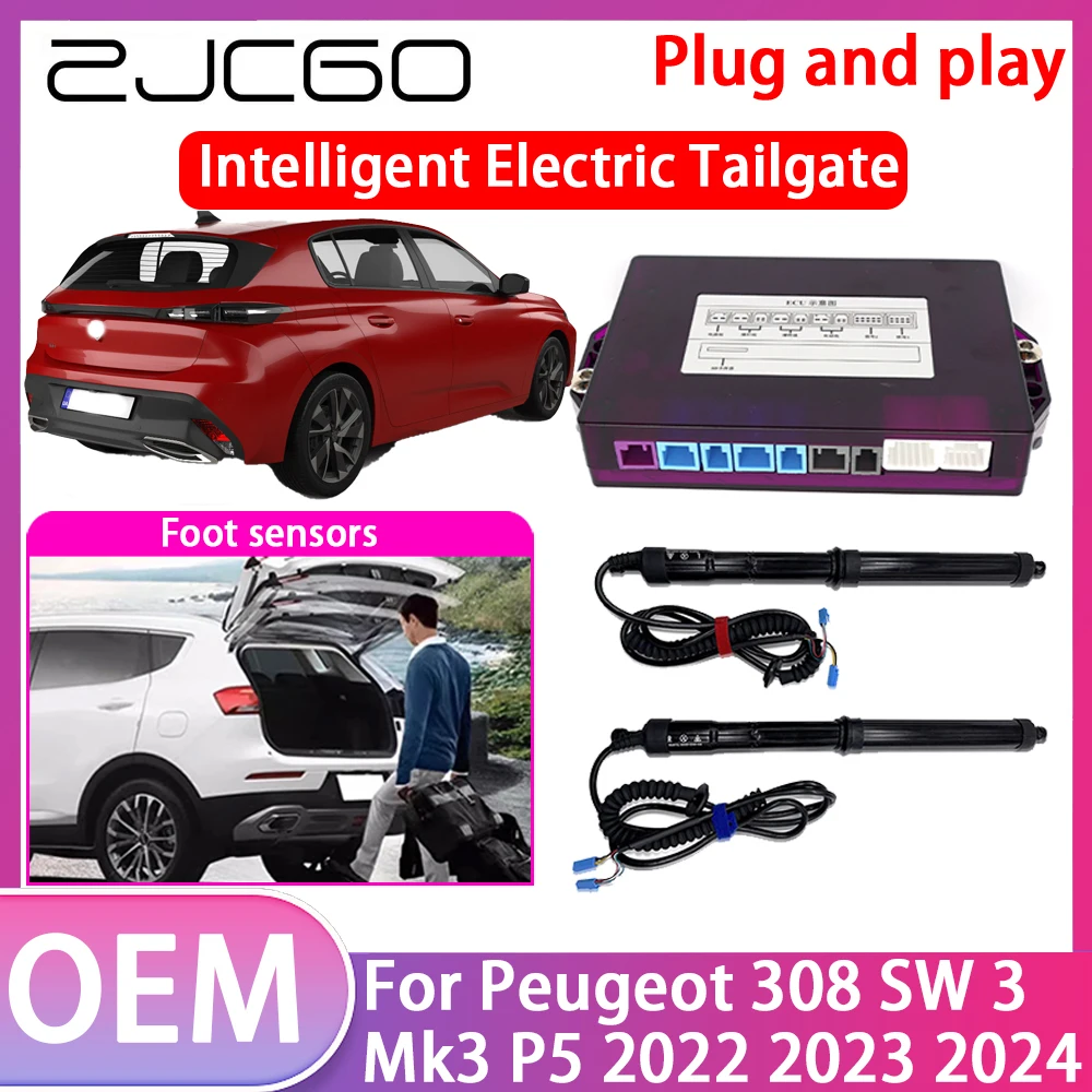 

ZJCGO Electric Tailgate Lift Drive Trunk Opening Tail Gate Lift Soft Close For Peugeot 308 SW 3 Mk3 P5 2022 2023 2024