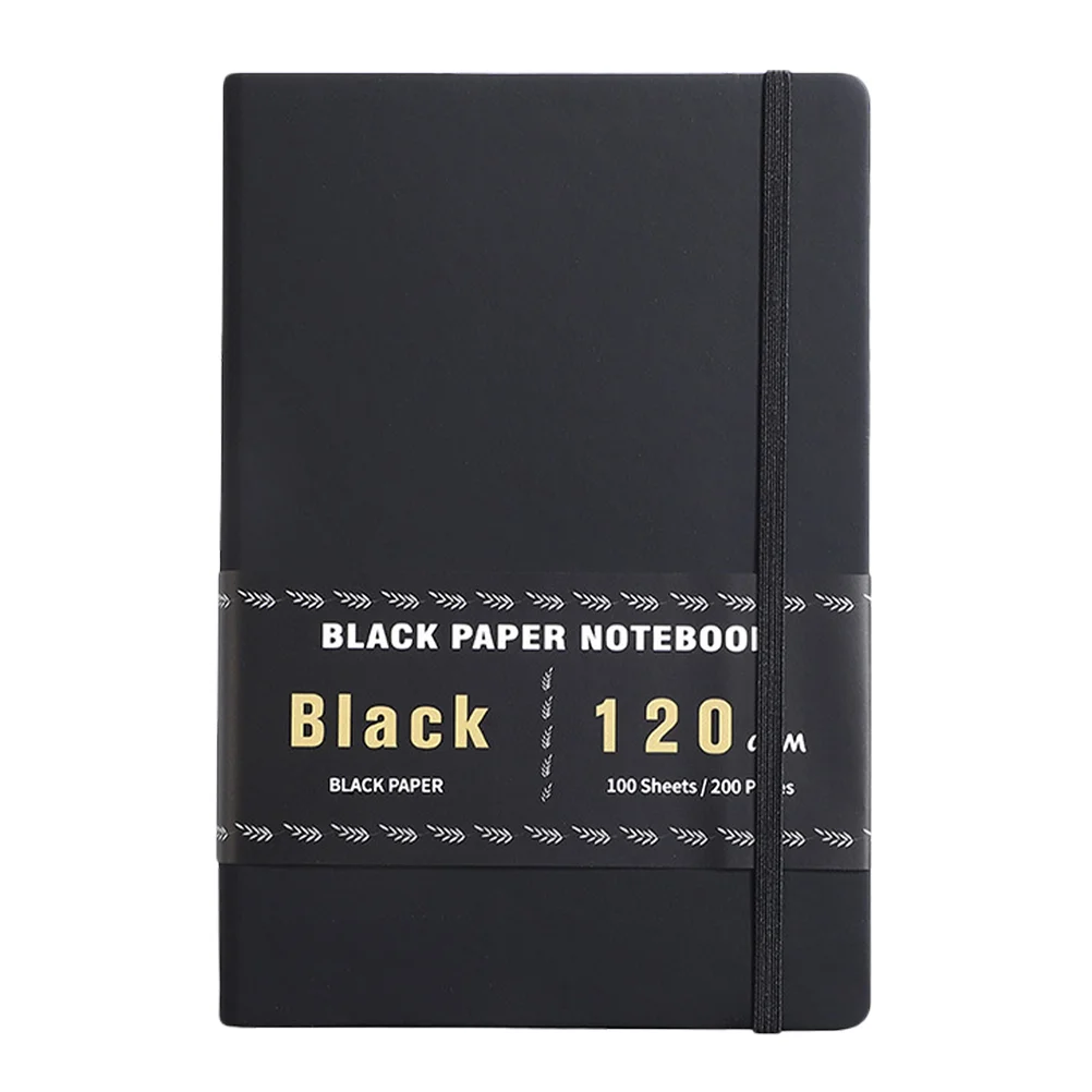 

Blank Black Paper Notebook for White Ink with Scrapbook Journal Gel Pens Sketchbook Drawing Notepad