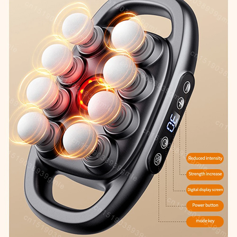 8-Heads Fascia Gun High-Frequency Vibration Body Massage Gun Back and Waist Massager Massager Neck Shoulder Massager Masajeador